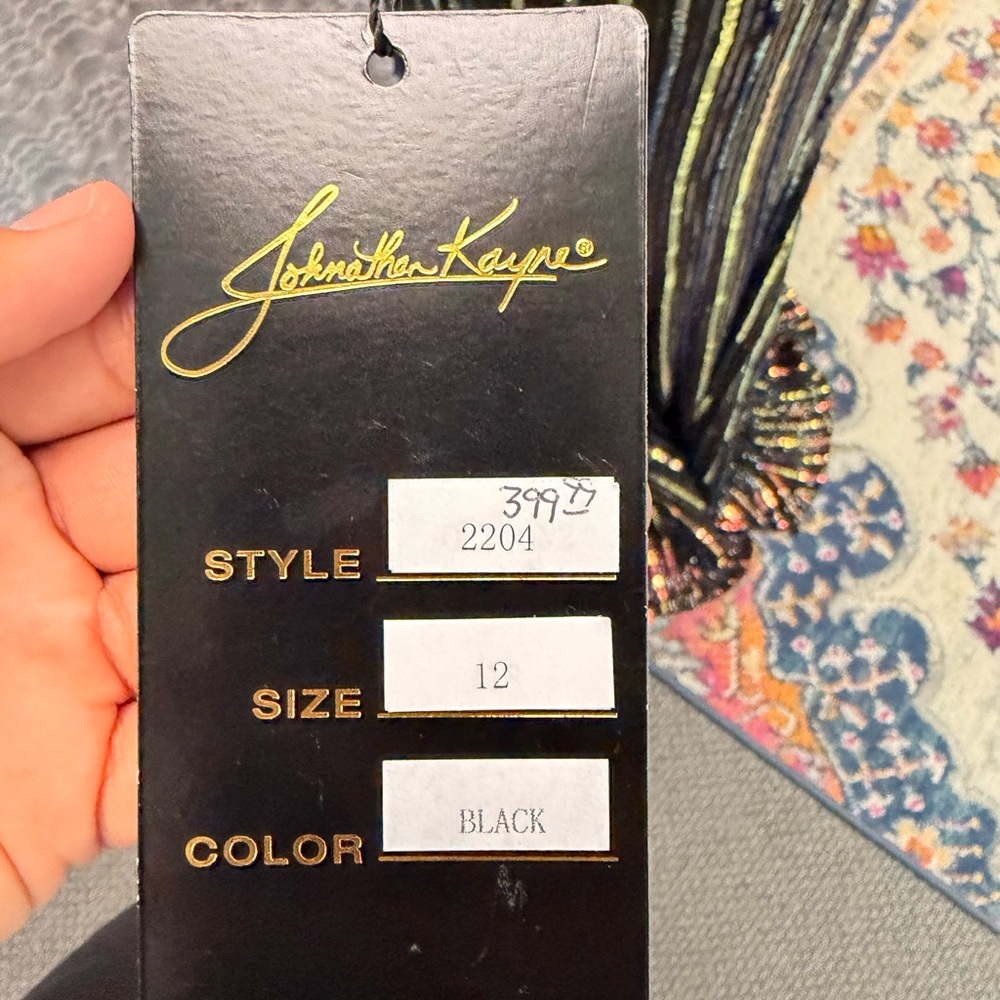 Johnathan Kayne Black and Multicolor Sequin Gown - Picture 8 of 8
